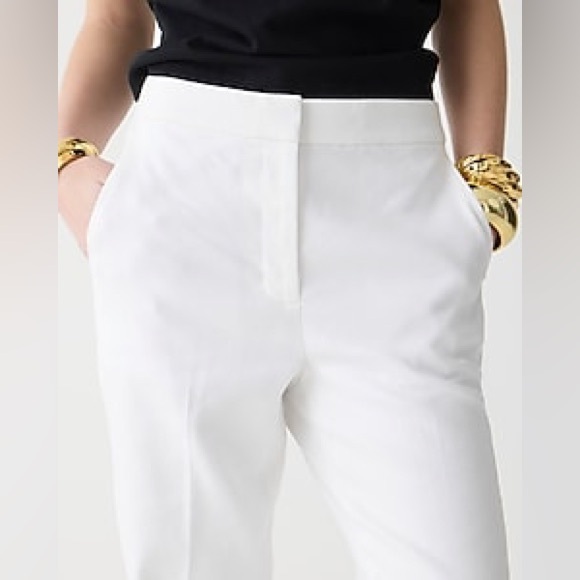 Women's J Crew ‘Kate’ Winter White Lined Stretch Linen-Blend Size 0 - Picture 8 of 16